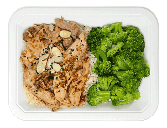 Rice & Broccoli and Sesame Chicken